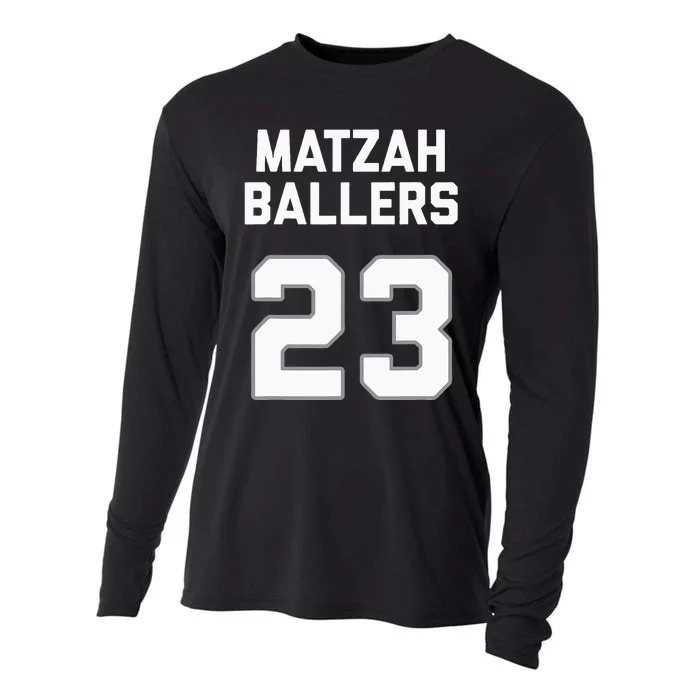 Matzah Baller 23 Jewish Matzo Ball Pun Basketball Team Cooling Performance Long Sleeve Crew