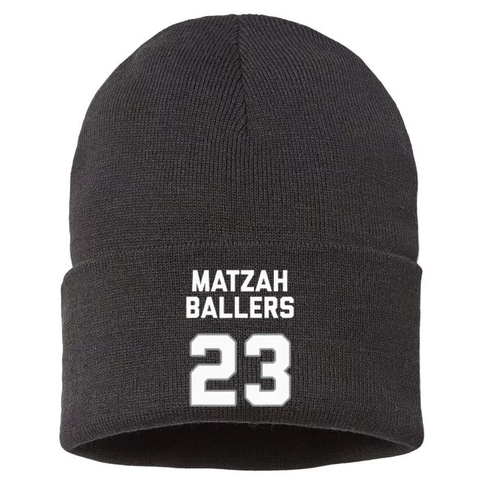 Matzah Baller 23 Jewish Matzo Ball Pun Basketball Team Sustainable Knit Beanie