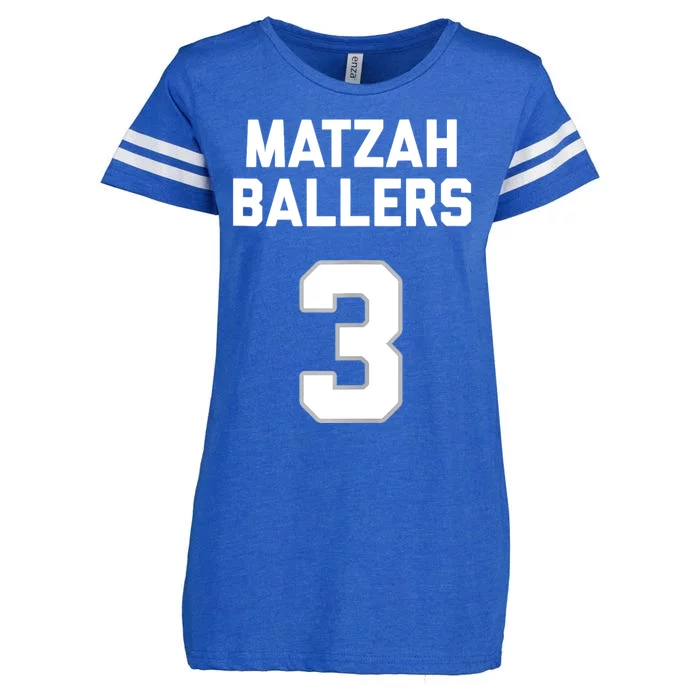 Matzah Baller 3 Funny Jewish Matzo Ball Pun Basketball Team Enza Ladies Jersey Football T-Shirt