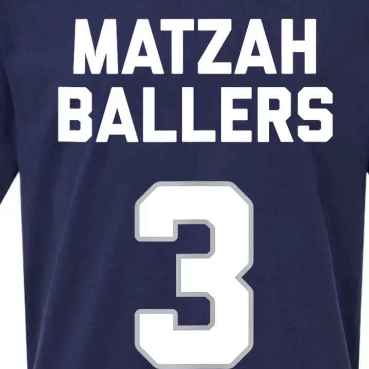 Matzah Baller 3 Funny Jewish Matzo Ball Pun Basketball Team Sueded Cloud Jersey T-Shirt