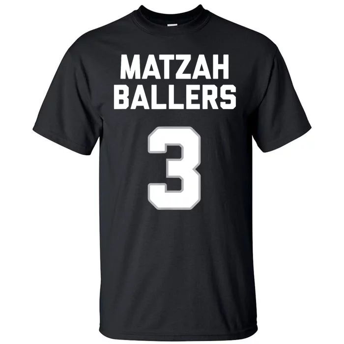 Matzah Baller 3 Funny Jewish Matzo Ball Pun Basketball Team Tall T-Shirt