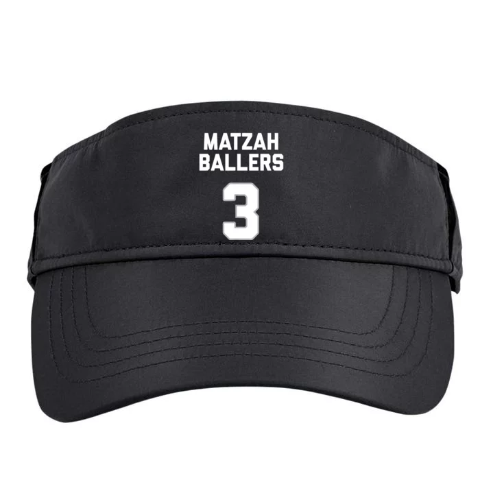 Matzah Baller 3 Funny Jewish Matzo Ball Pun Basketball Team Adult Drive Performance Visor