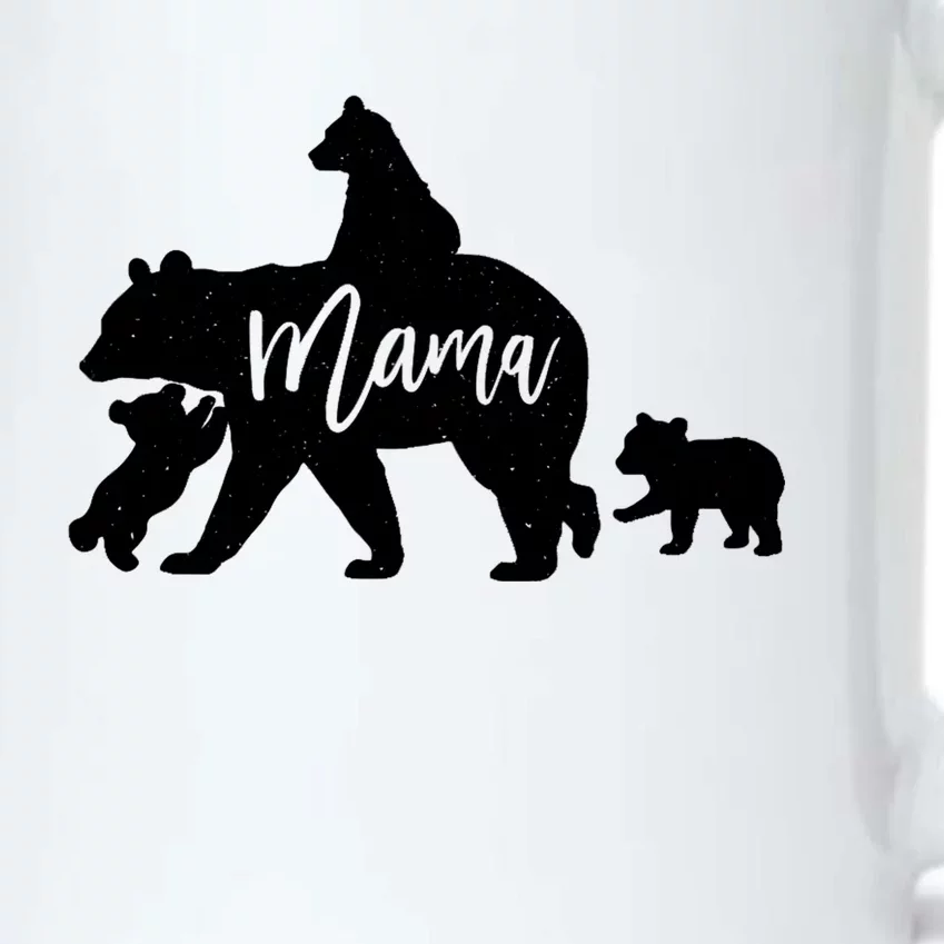 Mama Bear 3 Baby Bear Cubs Following Riding On Back TShirt TShirt Black Color Changing Mug