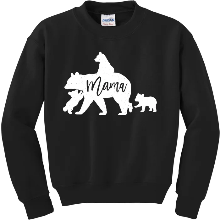 Mama Bear 3 Baby Bear Cubs Following Riding On Back TShirt TShirt Kids Sweatshirt