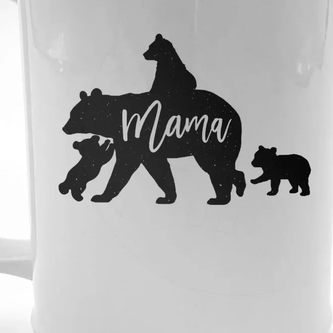 Mama Bear 3 Baby Bear Cubs Following Riding On Back TShirt TShirt Front & Back Beer Stein