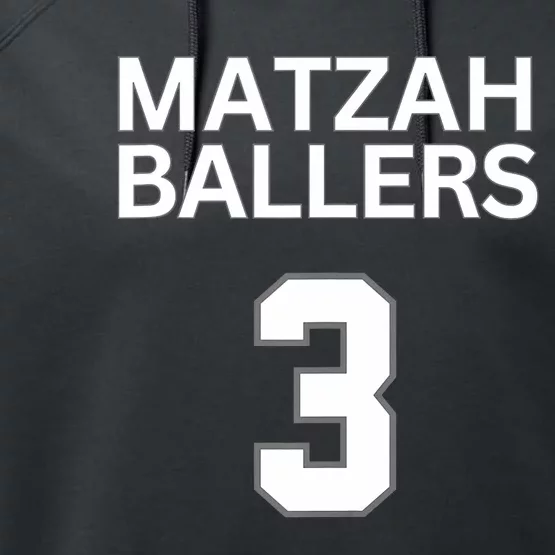 Matzah Ballers 3 Funny Jewish Pun Basketball Team Jersey Performance Fleece Hoodie