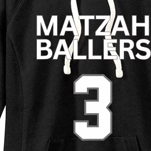 Matzah Ballers 3 Funny Jewish Pun Basketball Team Jersey Women's Fleece Hoodie