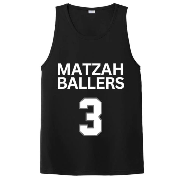 Matzah Ballers 3 Funny Jewish Pun Basketball Team Jersey Performance Tank