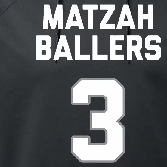 Matzah Baller 3 Funny Jewish Matzo Ball Pun Basketball Team Performance Fleece Hoodie