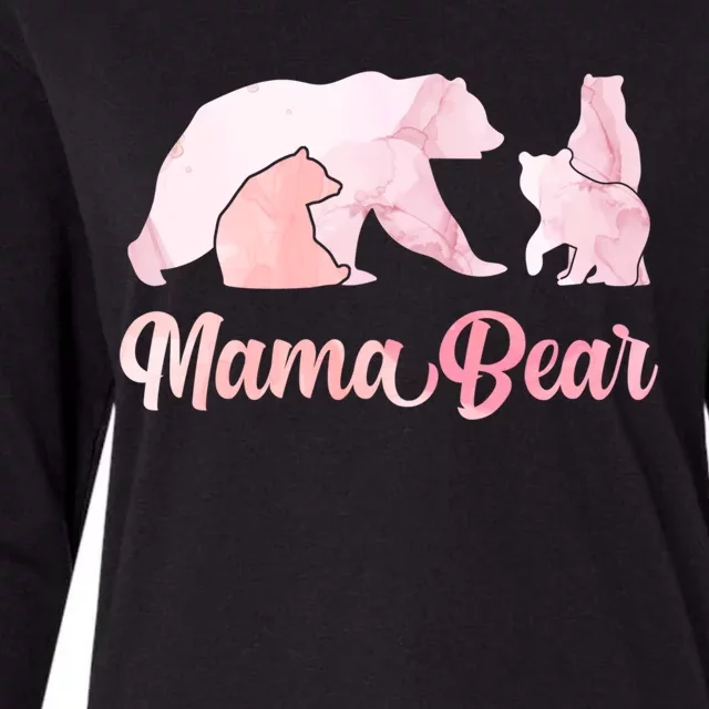 Mama Bear 3 Cubs Mom Bear Awesome Camping Gift Womens Cotton Relaxed Long Sleeve T-Shirt