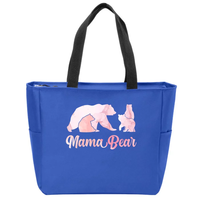 Mama Bear 3 Cubs Mom Bear Awesome Camping Gift Zip Tote Bag