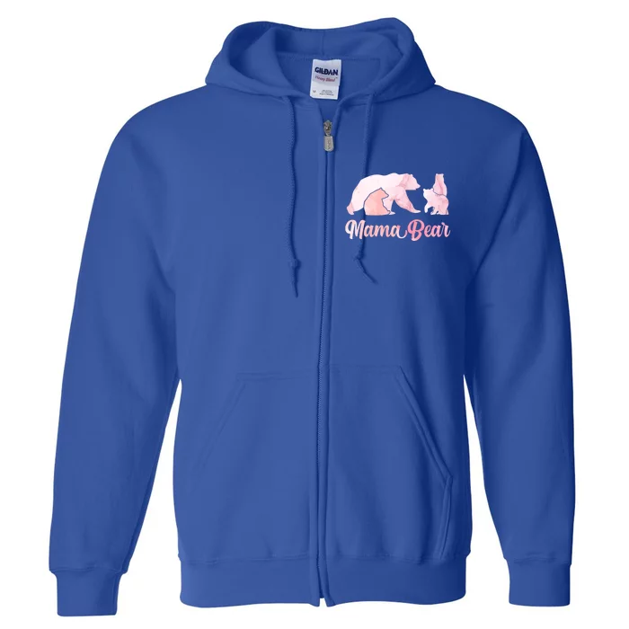 Mama Bear 3 Cubs Mom Bear Awesome Camping Gift Full Zip Hoodie