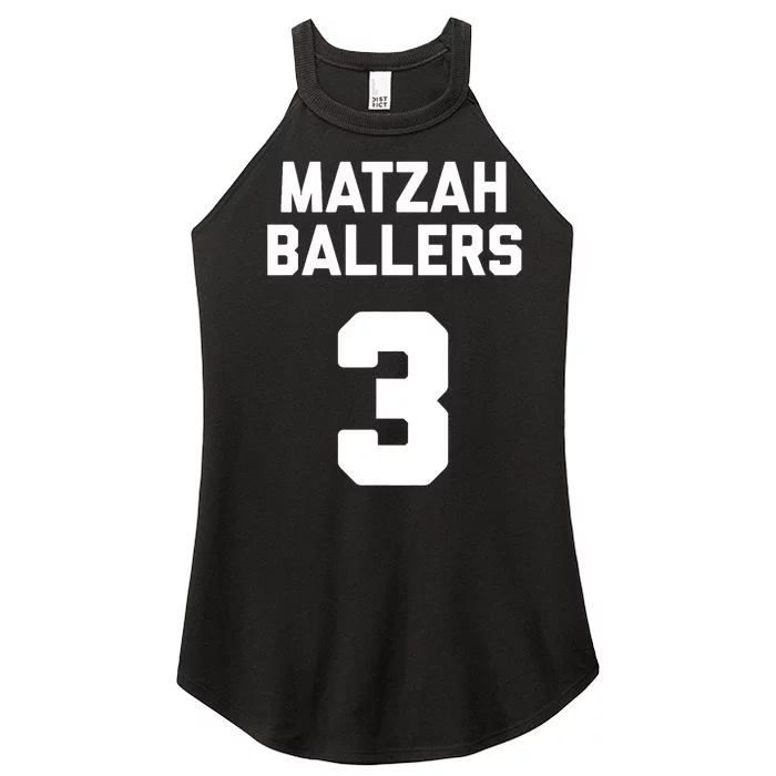 Matzah Baller 3 Funny Jewish Matzo Ball Pun Basketball Team Women’s Perfect Tri Rocker Tank