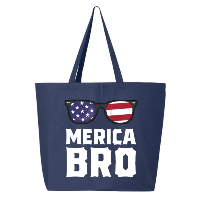 Merica Bro 4th Of July Gift Sunglasses Patriotic American Gift 25L Jumbo Tote