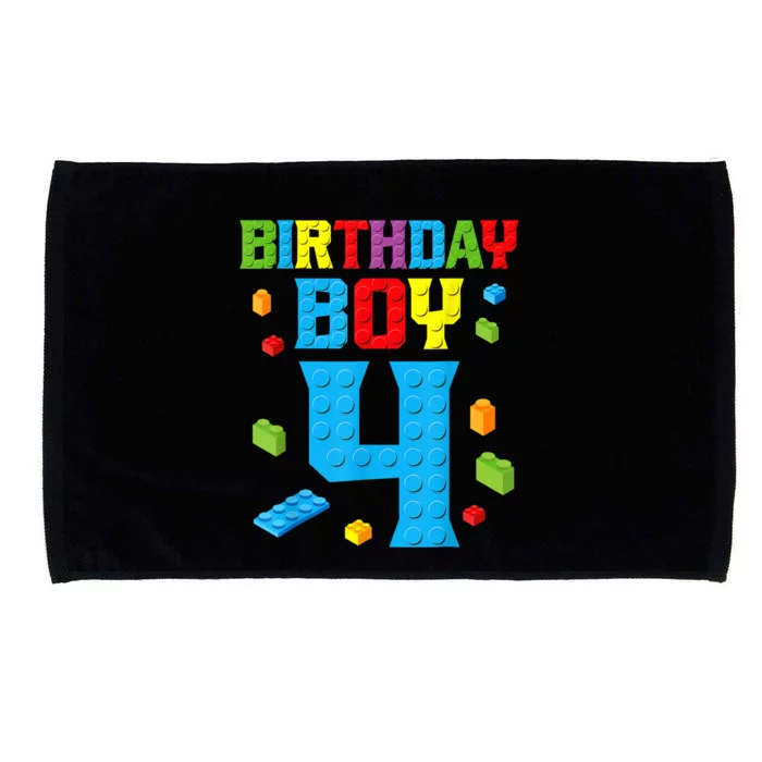 Master Builder 4th Birthday Boy 4 Four Year Building Bricks Microfiber Hand Towel