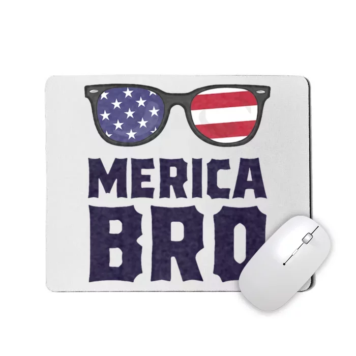 Merica Bro 4th Of July Sunglasses Patriotic American Mousepad