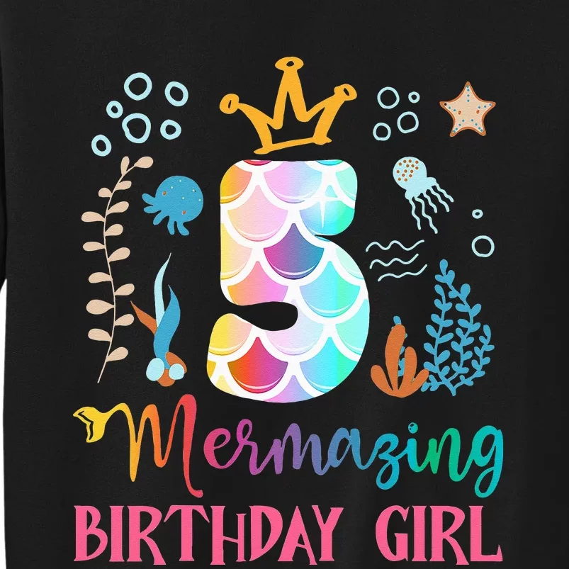 Mermazing Birthday  5th Mermaid Ocean Fish Tail Deep Sea Sweatshirt