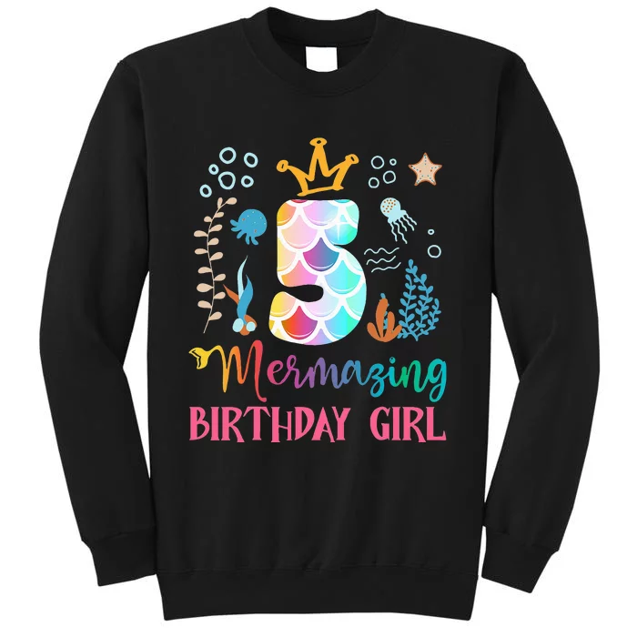 Mermazing Birthday  5th Mermaid Ocean Fish Tail Deep Sea Sweatshirt