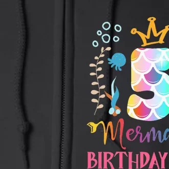 Mermazing Birthday  5th Mermaid Ocean Fish Tail Deep Sea Full Zip Hoodie