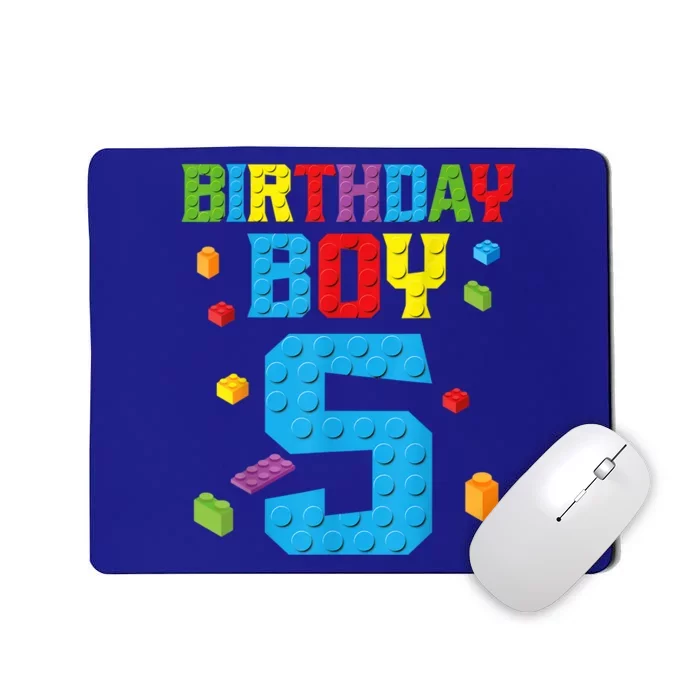 Master Builder 5th Birthday Boy 5 Five Year Building Bricks Mousepad