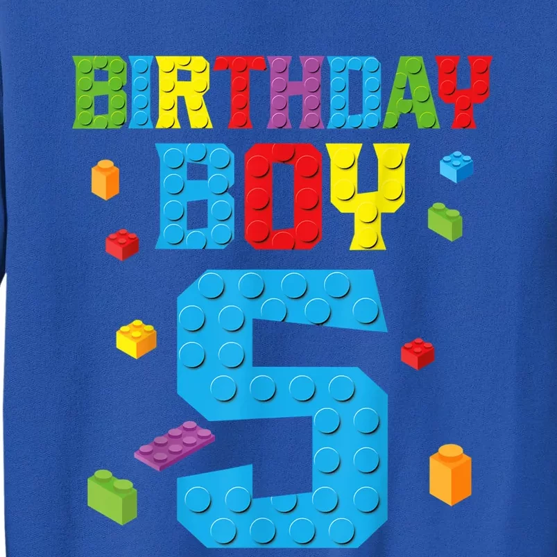 Master Builder 5th Birthday Boy 5 Five Year Building Bricks Tall Sweatshirt