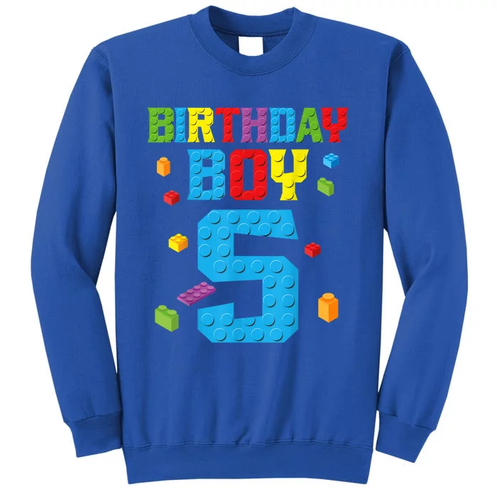 Master Builder 5th Birthday Boy 5 Five Year Building Bricks Tall Sweatshirt