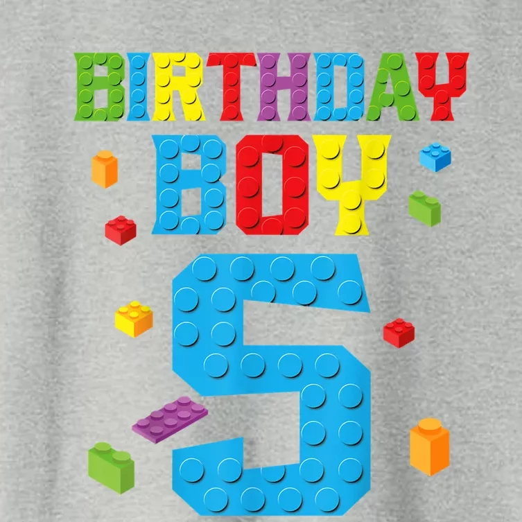 Master Builder 5th Birthday Boy 5 Five Year Building Bricks Women's Crop Top Tee