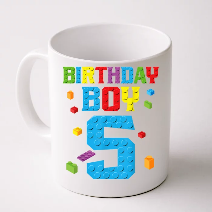 Master Builder 5th Birthday Boy 5 Five Year Building Bricks Front & Back Coffee Mug