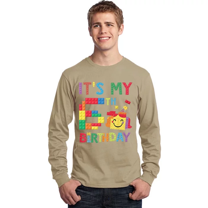 Master Builder 6th ItS My 6th Birthday Brick Blocks Tall Long Sleeve T-Shirt