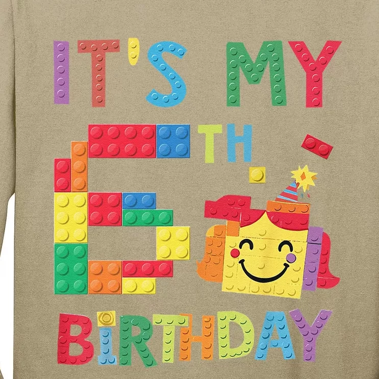 Master Builder 6th ItS My 6th Birthday Brick Blocks Tall Long Sleeve T-Shirt