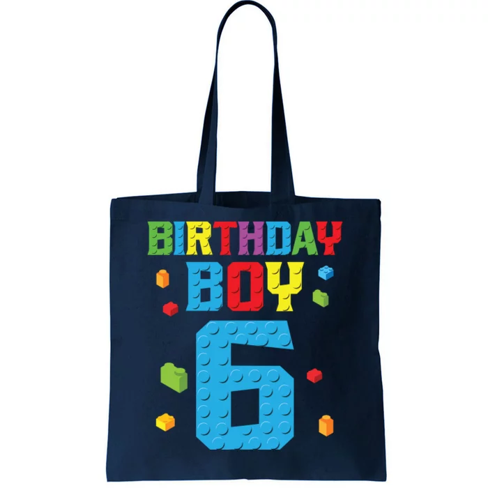 Master Builder 6th Birthday Boy 6 Six Year Building Bricks Tote Bag