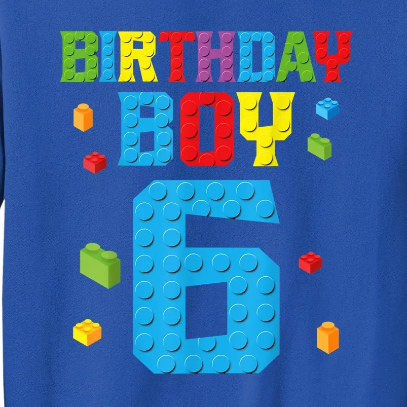 Master Builder 6th Birthday Boy 6 Six Year Building Bricks Tall Sweatshirt