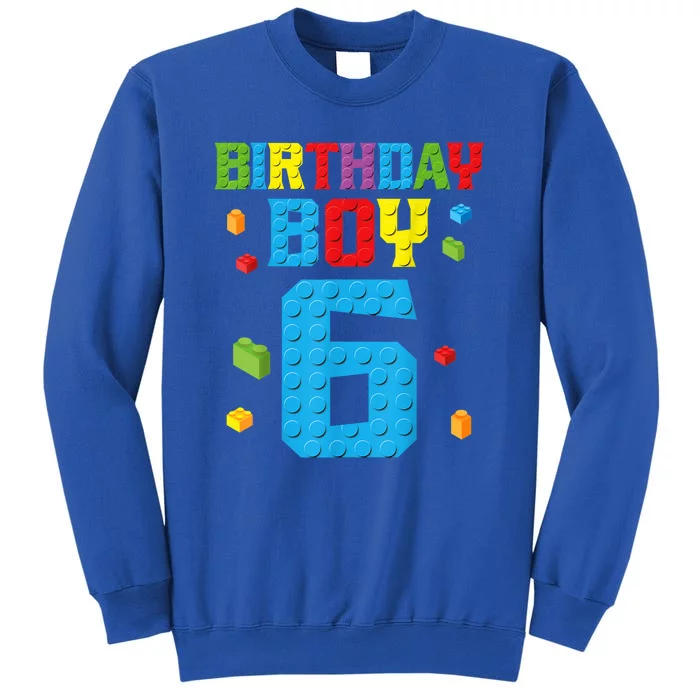 Master Builder 6th Birthday Boy 6 Six Year Building Bricks Tall Sweatshirt