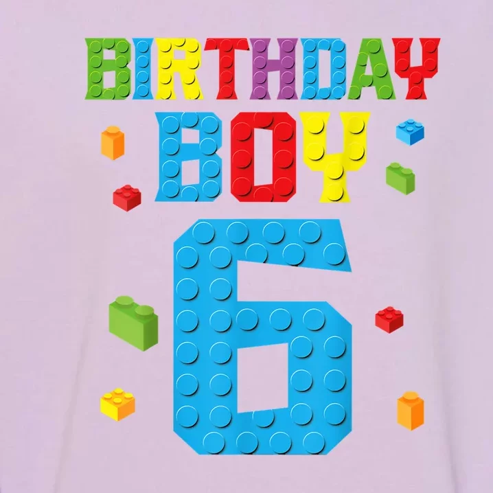 Master Builder 6th Birthday Boy 6 Six Year Building Bricks Garment-Dyed Sweatshirt