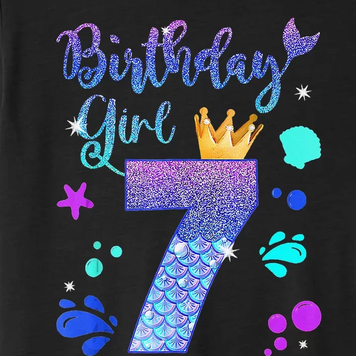 Mermaid Birthday 7 Year Old Its My 7th Bday Mermaid ChromaSoft Performance T-Shirt