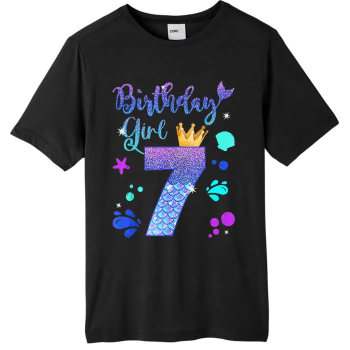 Mermaid Birthday 7 Year Old Its My 7th Bday Mermaid ChromaSoft Performance T-Shirt