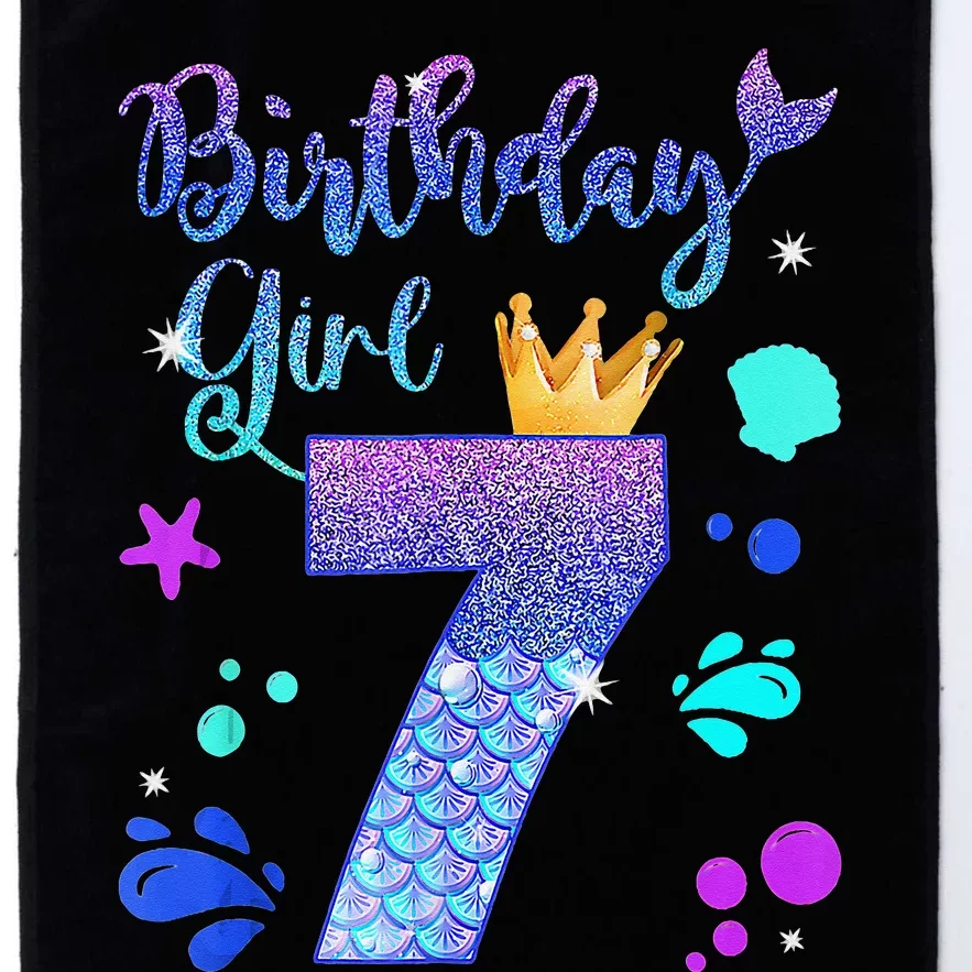 Mermaid Birthday 7 Year Old Its My 7th Bday Mermaid Platinum Collection Golf Towel