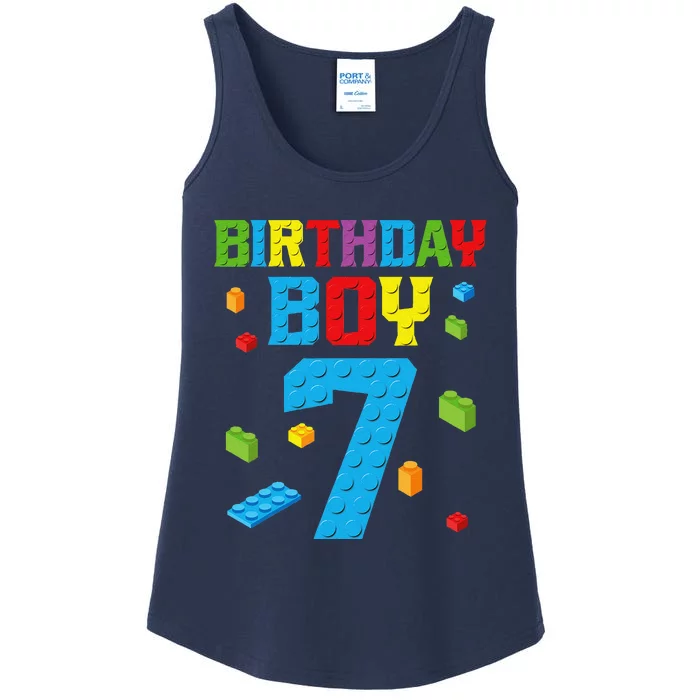 Master Builder 7th Birthday Boy 7 Seven Year Building Bricks Ladies Essential Tank