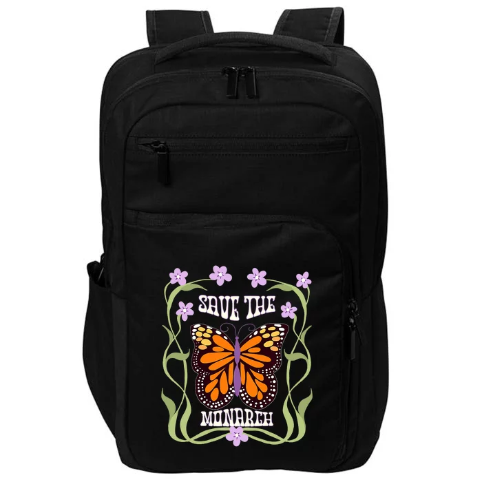 Monarch Butterfly 70s Art Nouveau Design Save The Monarch Impact Tech Backpack