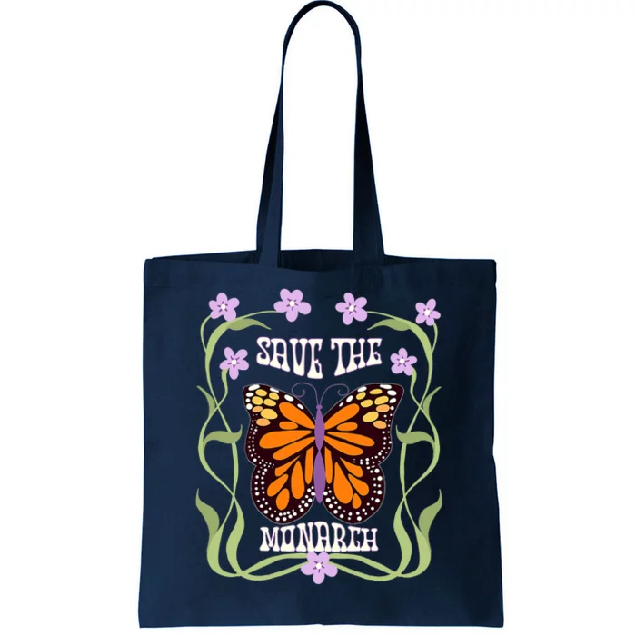 Monarch Butterfly 70s Art Nouveau Design Save The Monarch Tote Bag