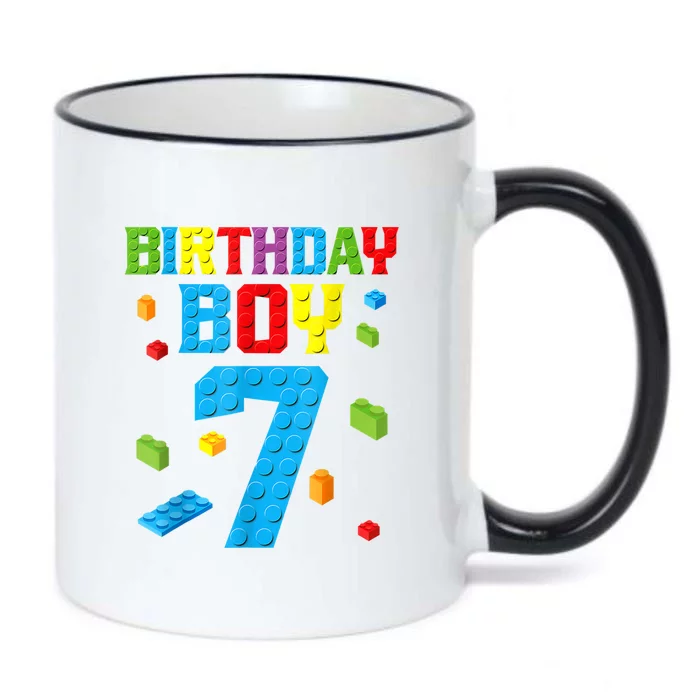 Master Builder 7th Birthday Boy 7 Seven Year Building Bricks Black Color Changing Mug