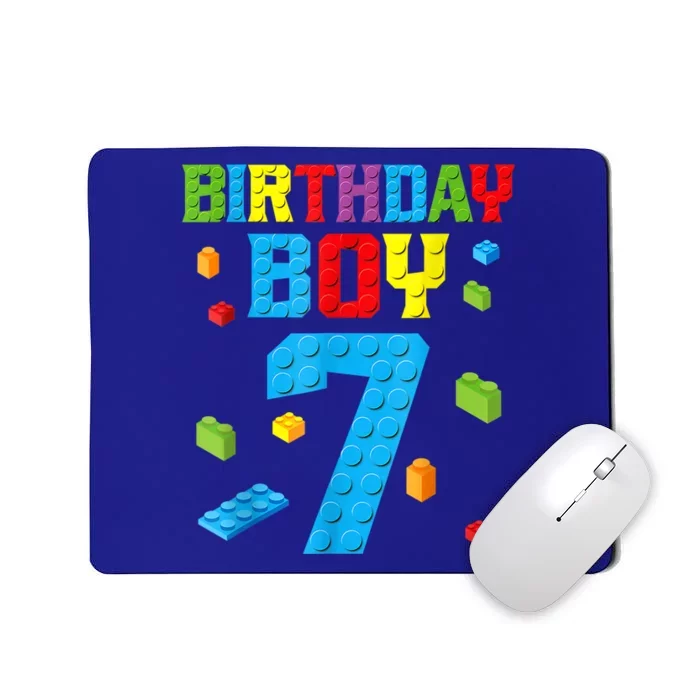 Master Builder 7th Birthday Boy 7 Seven Year Building Bricks Mousepad