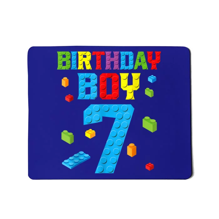 Master Builder 7th Birthday Boy 7 Seven Year Building Bricks Mousepad