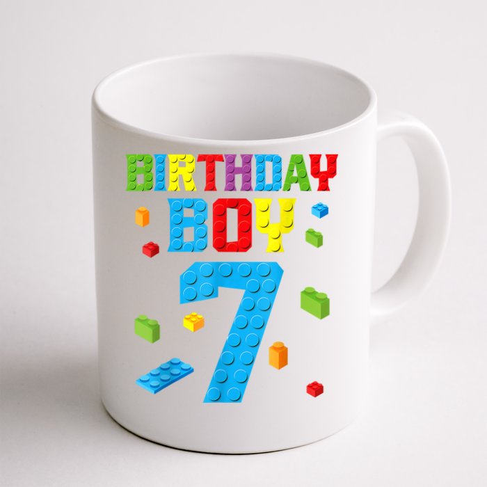 Master Builder 7th Birthday Boy 7 Seven Year Building Bricks Front & Back Coffee Mug