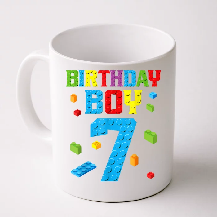 Master Builder 7th Birthday Boy 7 Seven Year Building Bricks Front & Back Coffee Mug