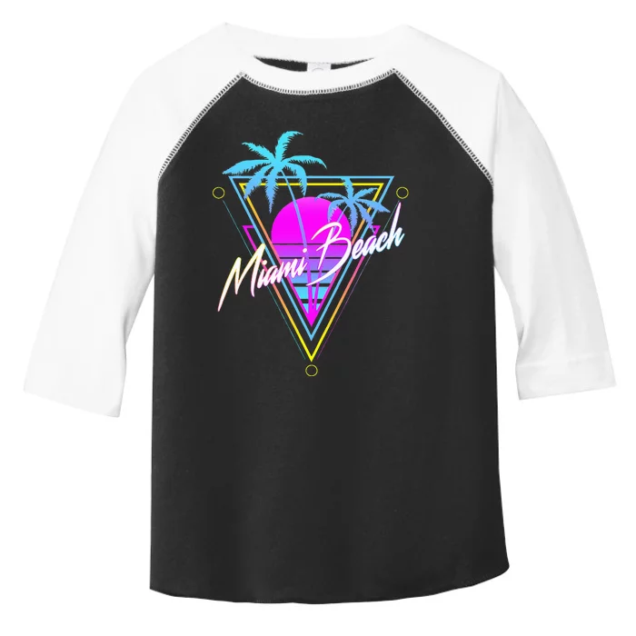 Miami Beach 80s Beach Souvenir Toddler Fine Jersey T-Shirt