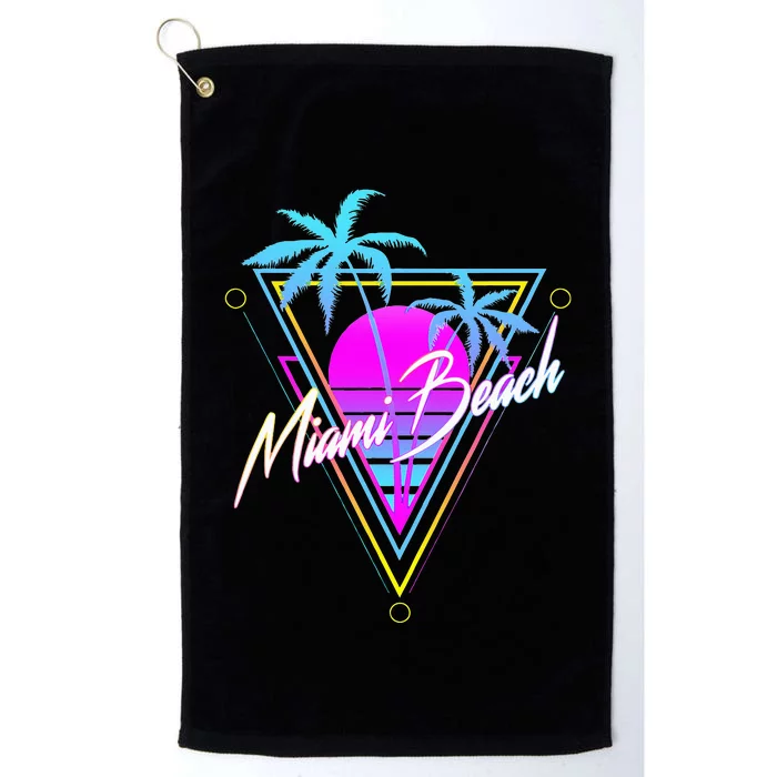 Miami Beach 80s Beach Souvenir Platinum Collection Golf Towel