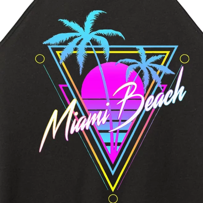 Miami Beach 80s Beach Souvenir Women’s Perfect Tri Rocker Tank