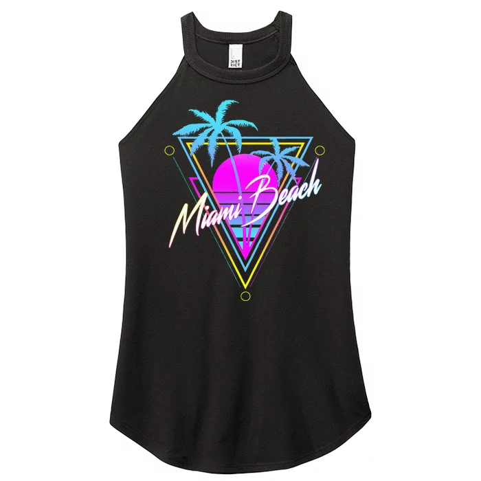 Miami Beach 80s Beach Souvenir Women’s Perfect Tri Rocker Tank