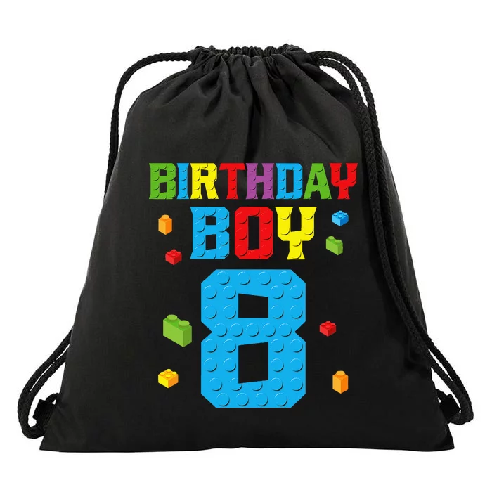 Master Builder 8th Birthday Boy 8 Eight Year Building Bricks Drawstring Bag